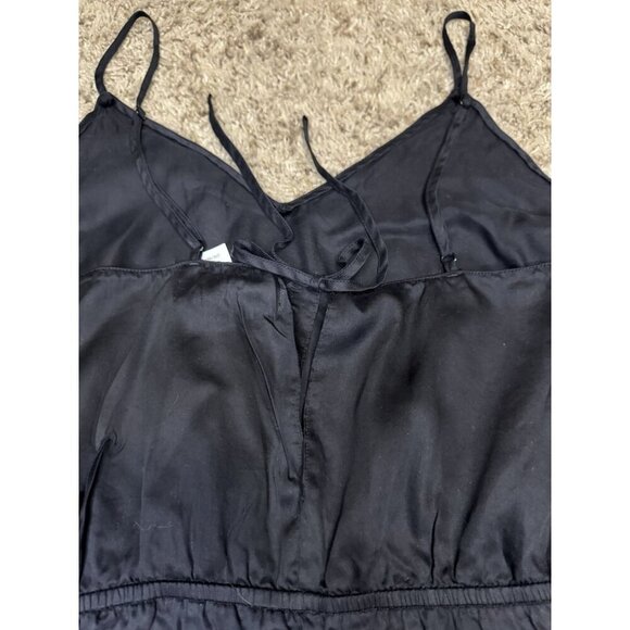 VICTORIA’S SECRET Black Romper Lingerie Sleepwear Embroidered Back Tie MEDIUM - Picture 7 of 12
